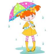 picture of a girl under an umbrella during the rain