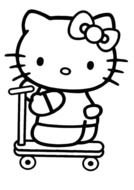 Hello Kitty on the scooter