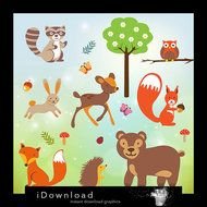 Baby Forest Animals Clip Art N4
