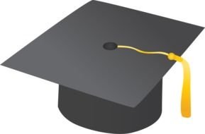 clipart of dark grey graduation cap