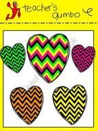 Chevron Heart Clip Art N2