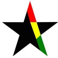 black star with colored stripes