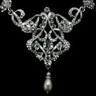 Pearl Chandelier Bridal Necklace Art Deco Victorian CARMEN