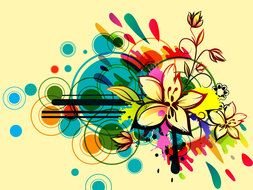 Clipart of Abstract Floral Vector Design