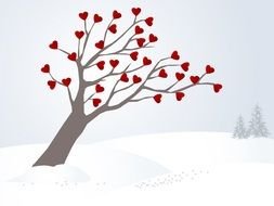 Happy Valentines tree drawing