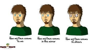 faces of a person in a psycho-emotional state