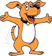 happy dog as a graphic illustration