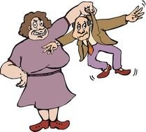 Clip art of strong woman and man