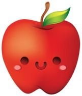 Cartoon red Apple with face