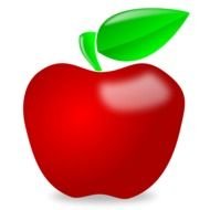 Red shining apple clipart