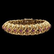 Lot 74 Pink Tourmaline amp Gold Bracelet