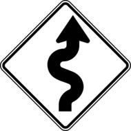 Black and white swirl road sign clipart