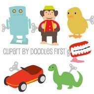 Wind Up Toy Robot Clip Art N4