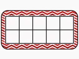 Empty Tens Frames red white Clip Art