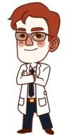 cartoon doctor with glasses