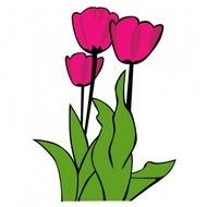 Hot Pink Flower Clip Art N6