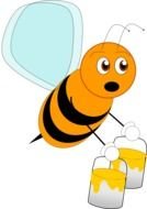 Cartoon bee with the honey clipart