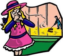 girl in the zoo as a graphic illustration