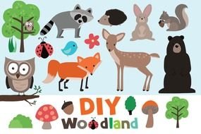 Woodland Animal Border drawing