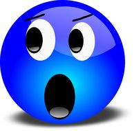 blue Angry Smiley Face drawing