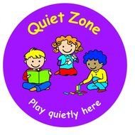 Quiet Zone, Sign with cartoon kids playing quietly