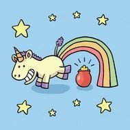 unicorn pooping with rainbow