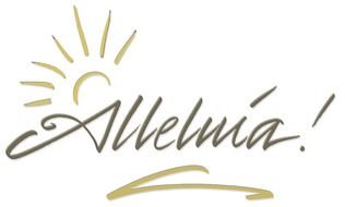hallelujah banner with sun pattern