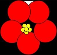 Clip art of red Poppy Flower