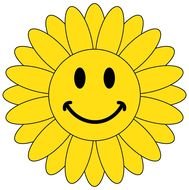 painted smiling flower