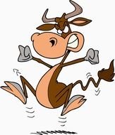 Angry Cow Cartoon drawing