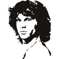 black and white portrait of Jim Morrison