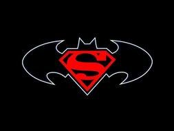 Batman Superman red Logo drawing