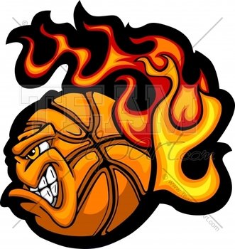 Flaming Basketball Clip Art N5