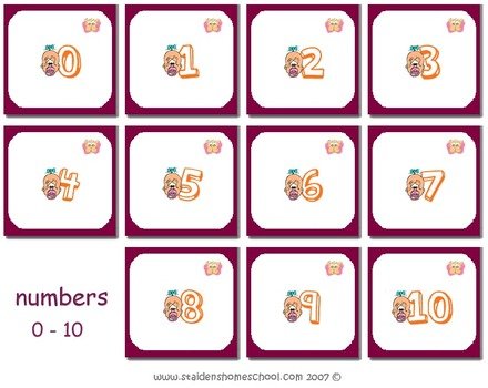 Number 10 Printable Flash Cards