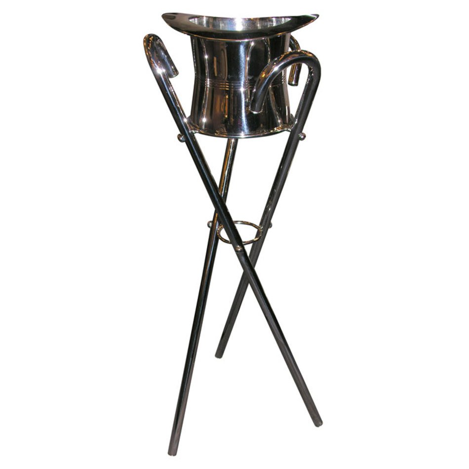 Champagne Stand Silver Top Hat And Cane