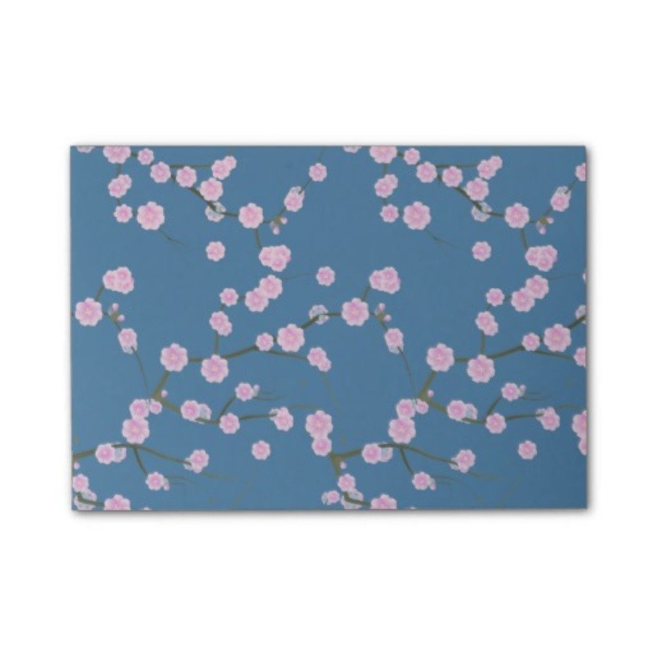 Abstract Pink Blue Cherries Blossom Floral Pattern Post It Reg Notes abstract-pink-blue-cherries-blossom-floral-pattern-post-it-reg-notes
