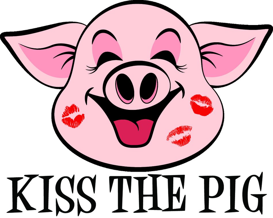 kiss the funny pig drawing