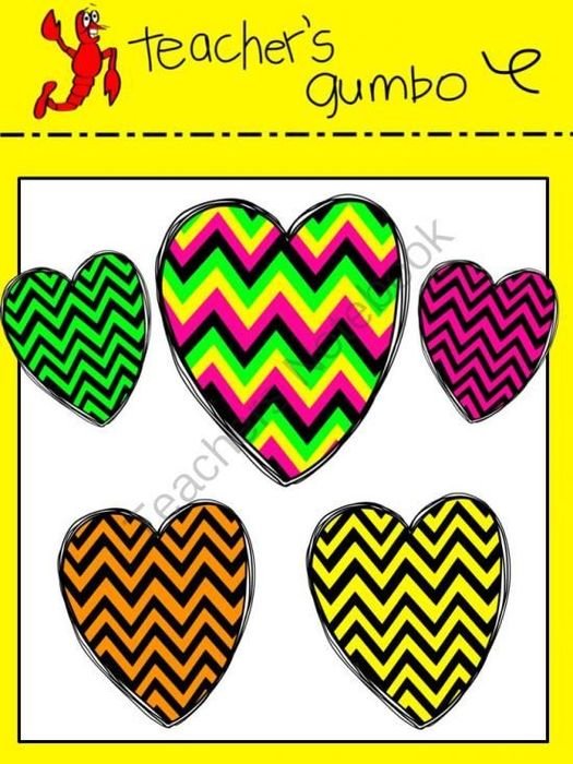 Chevron Heart Clip Art N2