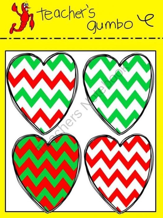Chevron Heart Clip Art N3