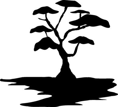 Growing Tree Clip Art Black And White