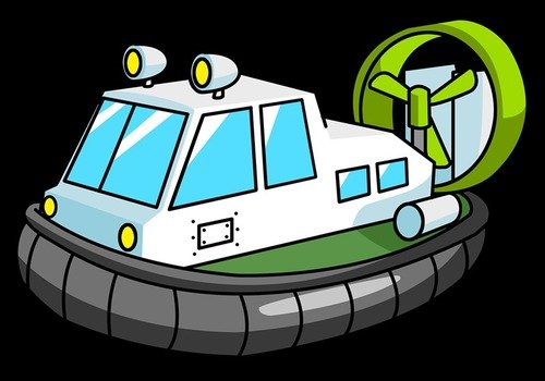 hovercraft on a black background
