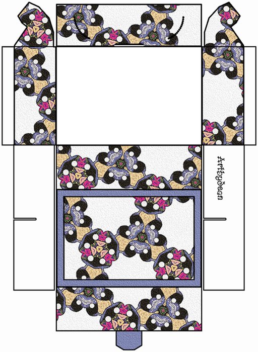 CRAFTY CLIP ART Set A 43 White Blue Pink Printable Gift Boxes