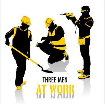 Construction Worker Silhouette Clip Art N3