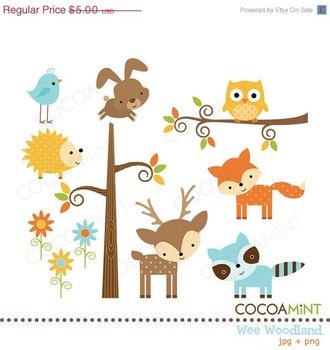 Cute Woodland Animals Clip Art N4