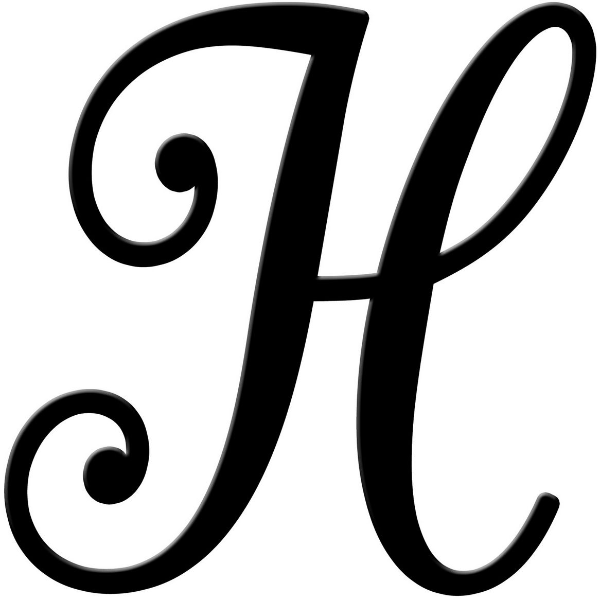 Fancy Cursive Black Letter H Free Image Download