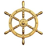 gold Pirate Ship Steering Wheel drawing