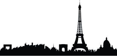 clipart of the Paris Skyline Silhouette