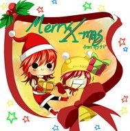 clipart of the Chibi Anime Christmas Merry