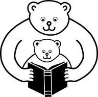bear Parent Reading Clip Art