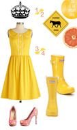 everything for a yellow dress as a picture for a clipart
